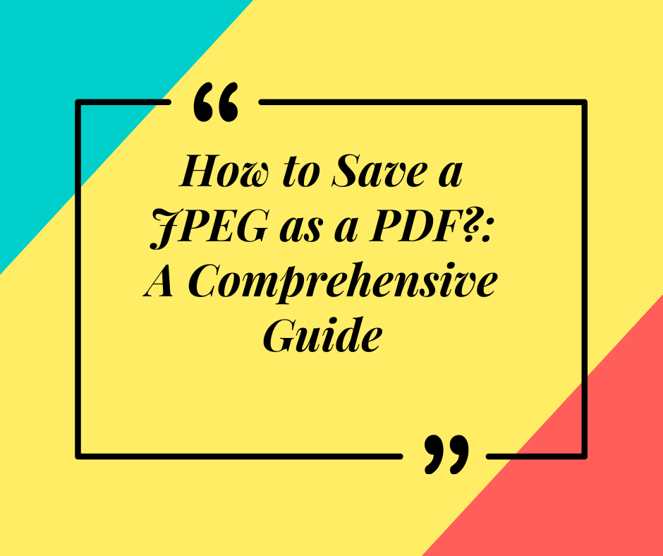 Save a JPEG as a PDF